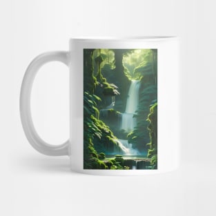 Waterfalls in a Forest Morning Sunshine Mug